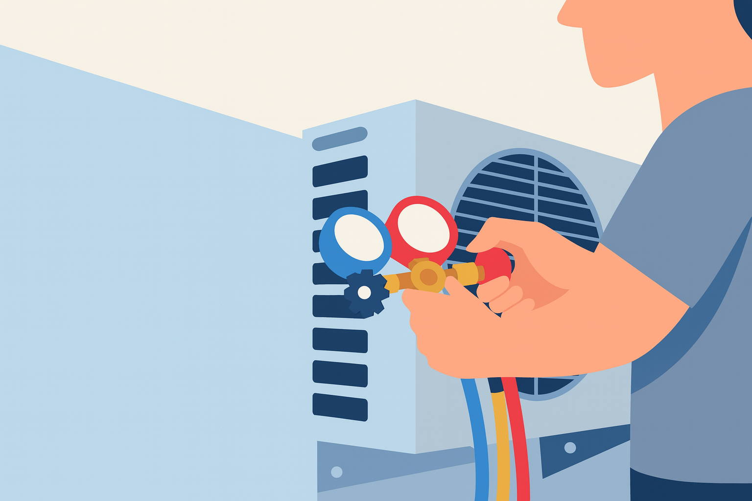 Grafisk AI-genereret illustration af måling ved en varmepumpe